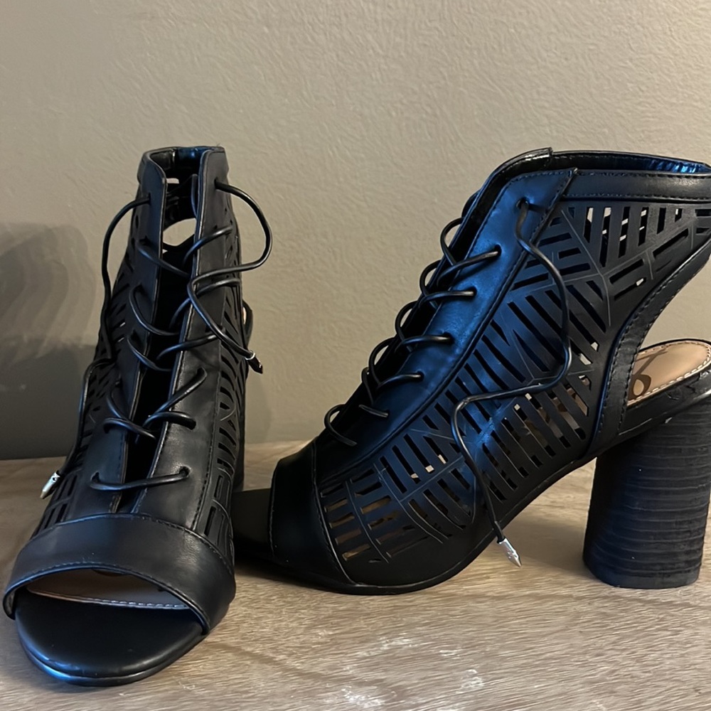 Sam Edelman Black Cutout Ankle Booties